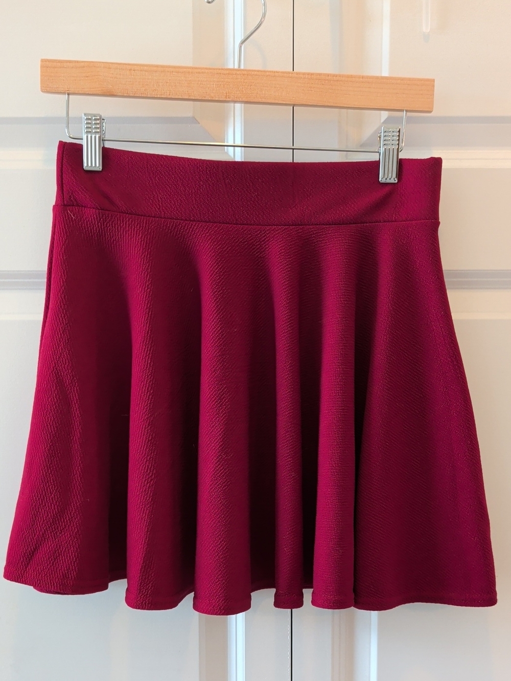 5 for $25 Flared Skater Skirt in Deep Berry